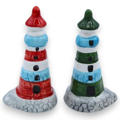 Vuurtoren van fijn Siciliaans keramiek - met twee maten en decoratie-opties / willekeurige kleur (1pc) - 