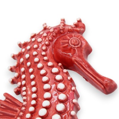 Caballito de mar con relieves, en cerámica siciliana, tres opciones de tamaño y dos opciones de color (1ud) - 