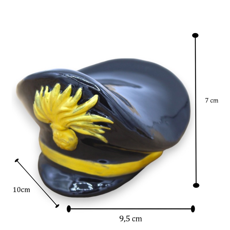 Police cap hat in fine ceramic, W 9 and H 7 cm approx. (1pc) various decorations - 