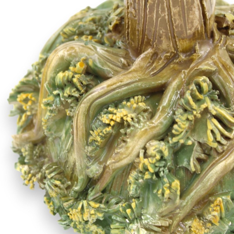 Drobna ceramiczna cytrynowa bonsai, dwie opcje rozmiaru (1 szt.) z aplikacjami kwiatów pomarańczy - 