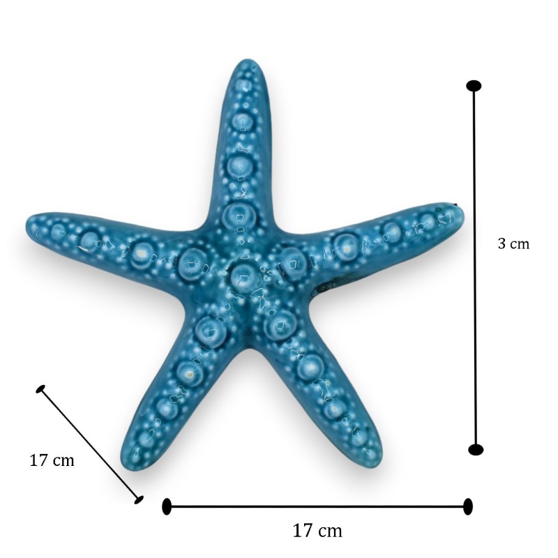 Single-color starfish in fine Sicilian ceramic (1pc) with various color and size options - 