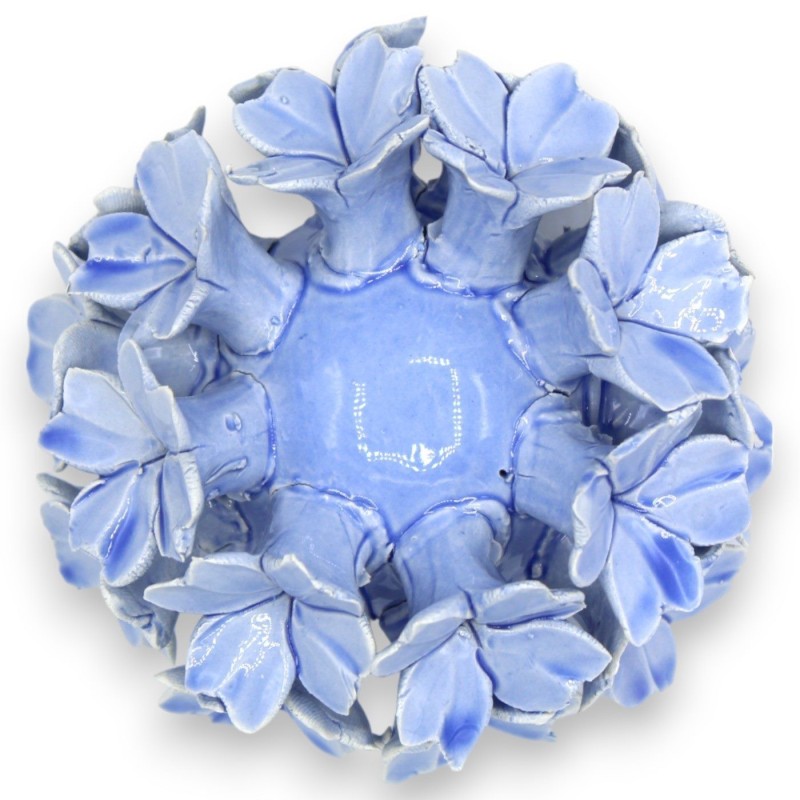 Hortensia blomkrona ljusstake i fin siciliansk keramik, L ca 11 x 7 cm. (1st) olika färger - 