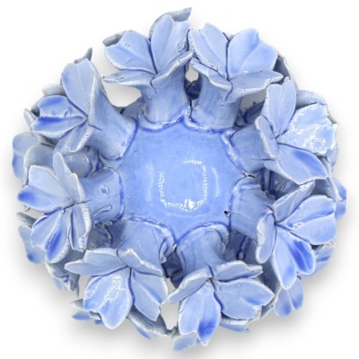 Hortensia blomkrona ljusstake i fin siciliansk keramik, L ca 11 x 7 cm. (1st) olika färger - 