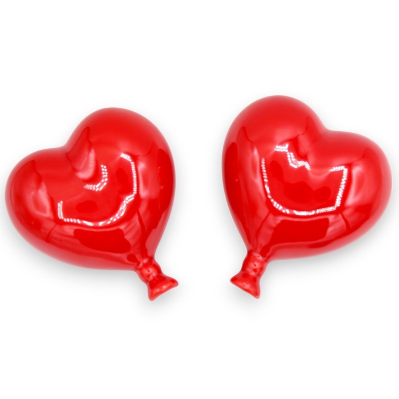 Herzballon aus feiner sizilianischer Keramik, H 11 x B 10 cm ca. (1 Stück) verschiedene Farben - 