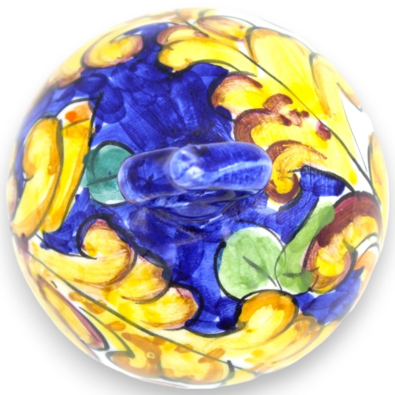 Palla da appoggio o da appendere in ceramica Siciliana, h 13 e Ø 10 cm ca.(1Unità) decoro e colore casuale - 