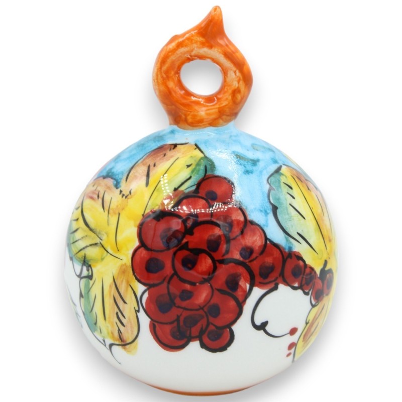 Palla da appoggio o da appendere in ceramica Siciliana, h 13 e Ø 10 cm ca.(1Unità) decoro e colore casuale - 