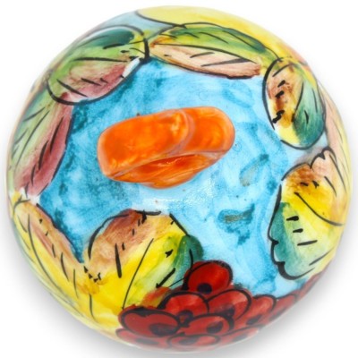 Staande of hangende bal in Siciliaans keramiek, h 13 en Ø ca. 10 cm (1 st), willekeurige decoratie en kleur - 