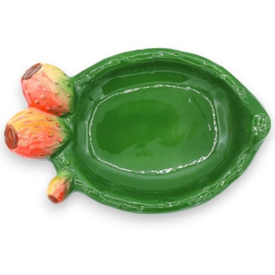 Pocket emptier - Sicilian ceramic prickly pear shovel bowl, L 25 cm x 16 cm approx. - 