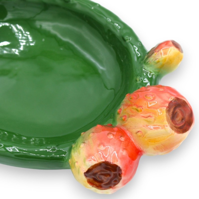 Svuota tasche - Ciotola pala di ficodindia in ceramica Siciliana, L 25 x 16 cm ca. - 