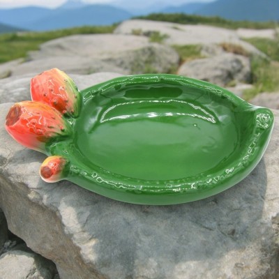 Ficktömmare - Siciliansk keramik spade skål, L 25 cm x 16 cm ca. - 