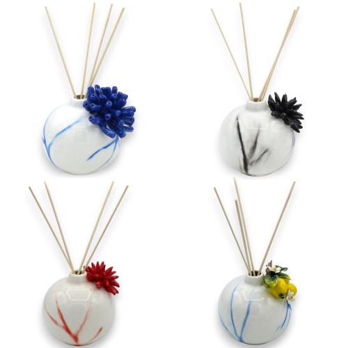 Essence Holder Perfumer Diffuser in fine ceramic, h 12 x L 12 Various Decorations (1pc) - 