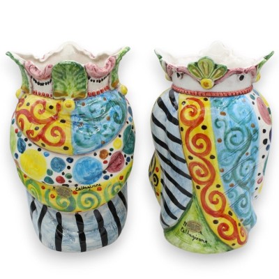 Coroa e turbante de cabeças mouras sicilianas (par) h aprox. 25 cm. Cerâmica Caltagirone MD4 - 