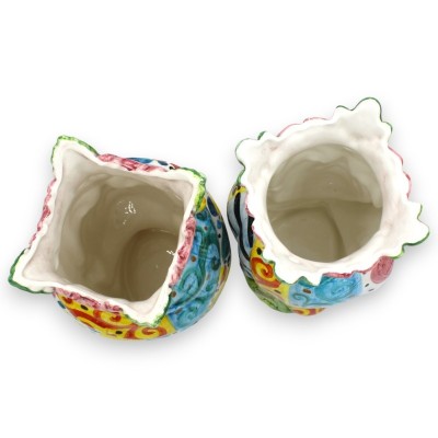 Sizilianische Moorköpfe Krone und Turban (Paar) H ca. 25 cm Caltagirone MD4 Keramik - 