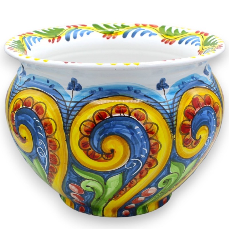 Cachepot Caltagirone Keramik-Pflanztopf, mit Größenoptionen (1 Stück), mehrfarbige Barockdekoration - 