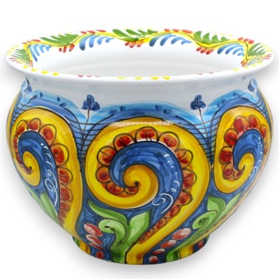 Cachepot Caltagirone keramisk växtkruka - Ø 15 cm ca. Flerfärgad barockdekoration - 