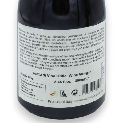Aceto Siciliano di Vino Grillo o Nero d'Avola, (1pz) 250ml - 