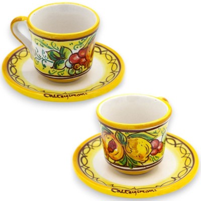 Caltagirone ceramic coffee cup, h approx. 6 cm. (1Pc) various decorations - 