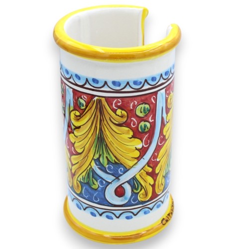Porta Bicchieri per acqua o per caffè (1Unità) ceramica Caltagirone, 6 Opzioni Decoro e 2 Opzioni Misura Pt.1 -  2