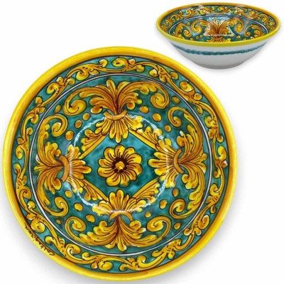 Saladier en céramique de Caltagirone - Ø 25 cm environ (1 pièce) Avec différentes options de décoration - 