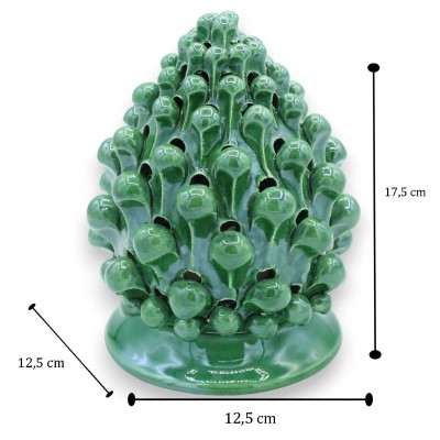 Photophore Pinecone, en céramique de Caltagirone - différentes couleurs et deux tailles (1pc) - 