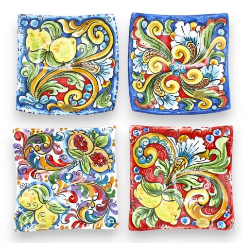 Vaciador de bolsillo de cerámica Caltagirone, en varias decoraciones y dos tamaños (1ud) - 