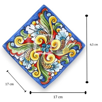 Vaciador de bolsillo de cerámica Caltagirone, en varias decoraciones y dos tamaños (1ud) - 