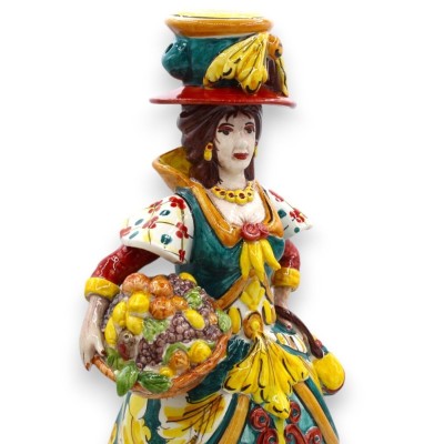 Par de Lumiere, "Signorotti", em cerâmica Caltagirone, h aprox. Decoração de carrinho siciliano MD1 - 