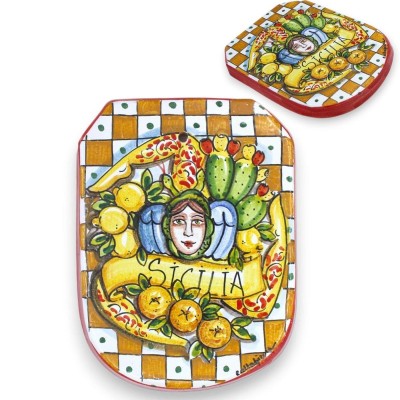 Escudos de paladín siciliano, cerámica de Caltagirone - h 20 x 15 x 1,5 cm aprox. (1 pieza) varias opciones de decoració