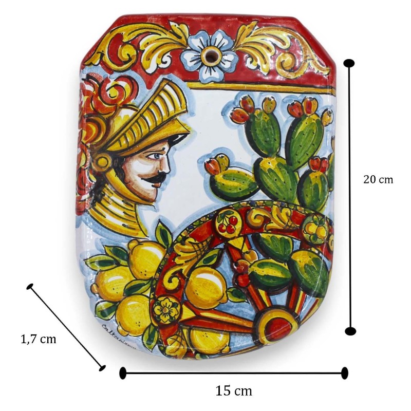 Tarcze sycylijskiego paladyna, ceramika Caltagirone - wys. 20 x 15 x 1,5 cm ok. (1 szt.) różne opcje dekoracji - 
