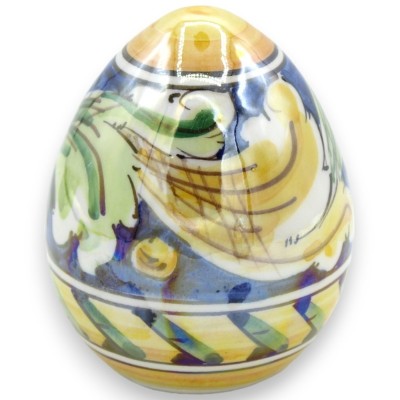 Caltagirone-Keramik-Ei, Höhe ca. 9 cm Barockdekor und Perlmuttemail - 