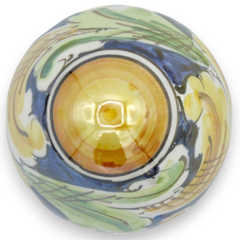 Caltagirone-Keramik-Ei, Höhe ca. 9 cm Barockdekor und Perlmuttemail - 