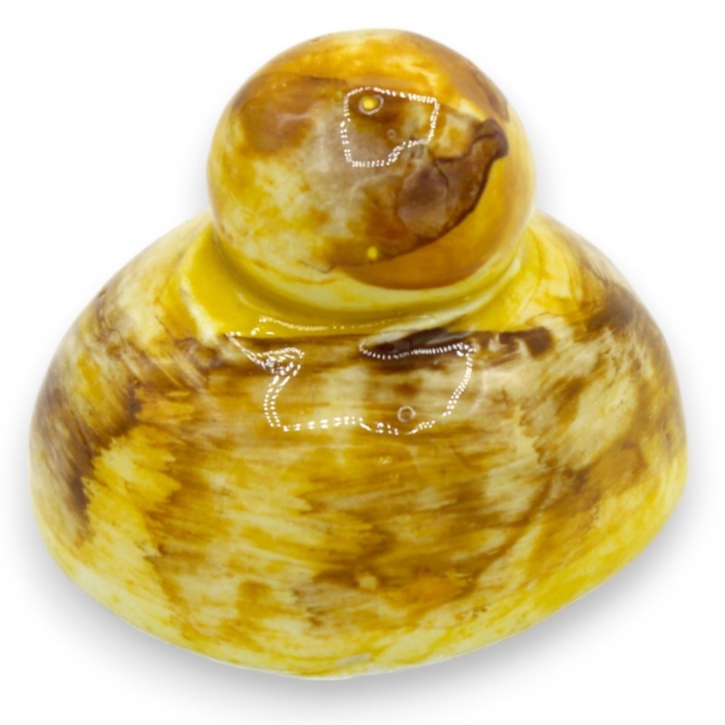 Magnete calamita in ceramica Caltagirone a forma di Brioches o Pane con Panelle (1Unità) - 