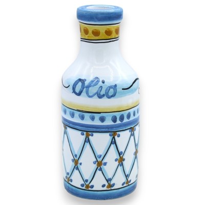 Caltagirone ceramic oil bottle, h 14 x Ø 7 cm approx. (1pc) decoration, colour and model random - 