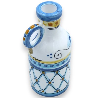 Caltagirone ceramic oil bottle, h 14 x Ø 7 cm approx. (1pc) decoration, colour and model random - 