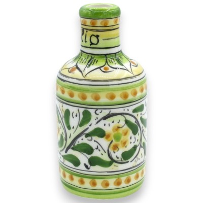 Caltagirone ceramic oil bottle, h 14 x Ø 7 cm approx. (1pc) decoration, colour and model random - 