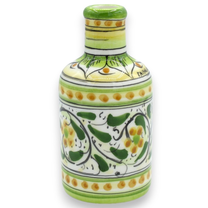 Caltagirone ceramic oil bottle, h 14 x Ø 7 cm approx. (1pc) decoration, colour and model random - 