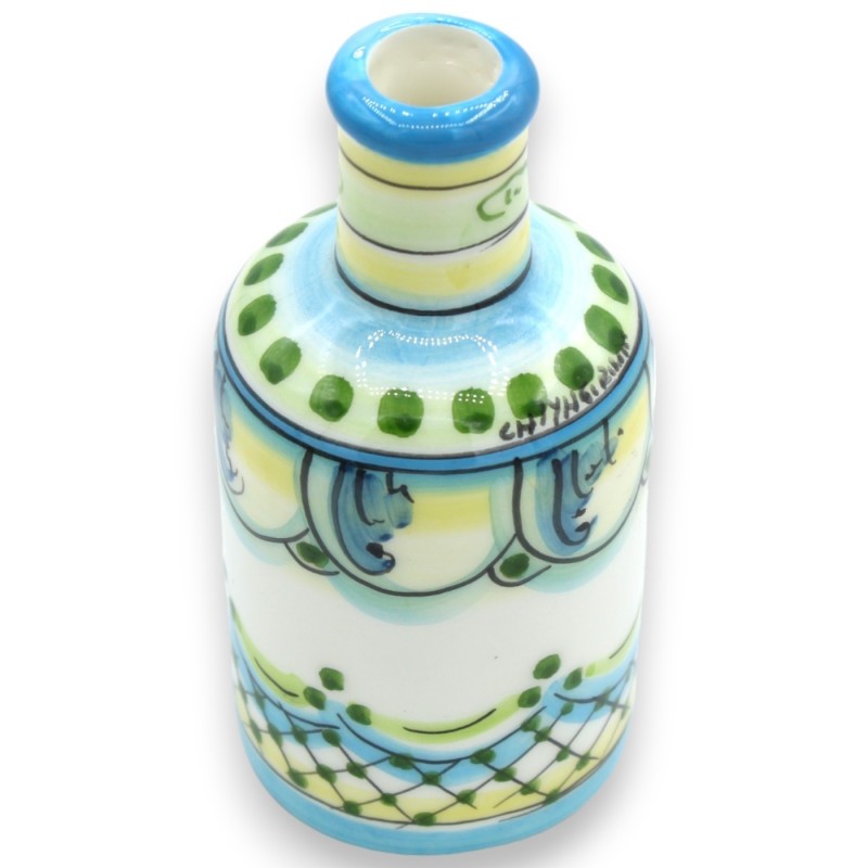 Caltagirone ceramic oil bottle, h 14 x Ø 7 cm approx. (1pc) decoration, colour and model random - 