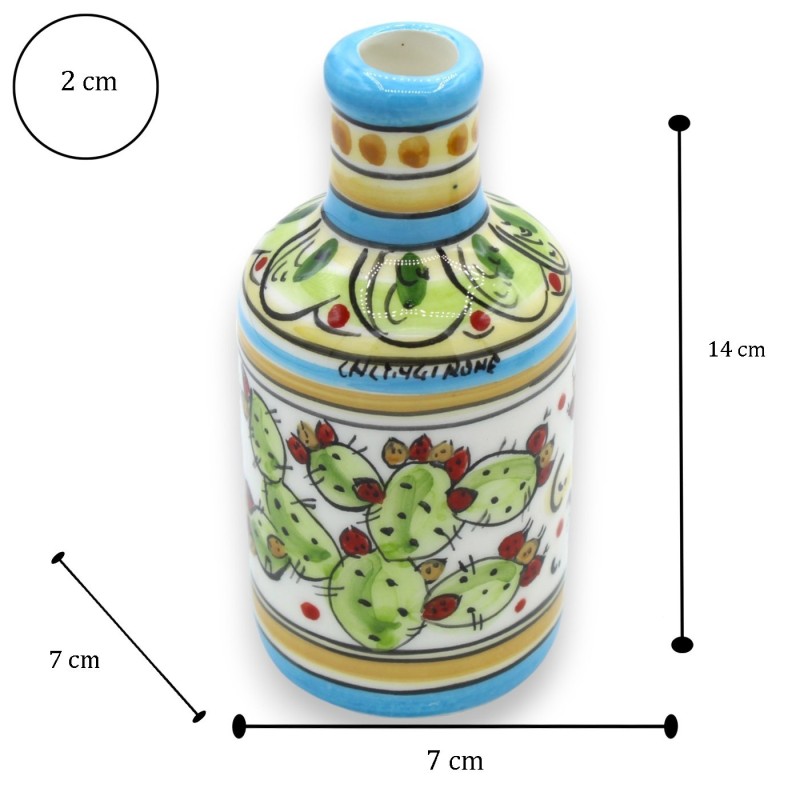 Mehrzweckflasche aus Caltagirone-Keramik, mit 2 Formoptionen (1 Stück), Dekoration und zufälliger Farbe - 
