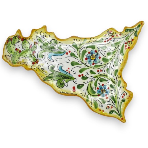 Sicile à suspendre en céramique Caltagirone, L 34 x 23 cm environ. (1pc) Modèle lisse, décoration et couleur aléatoires  2