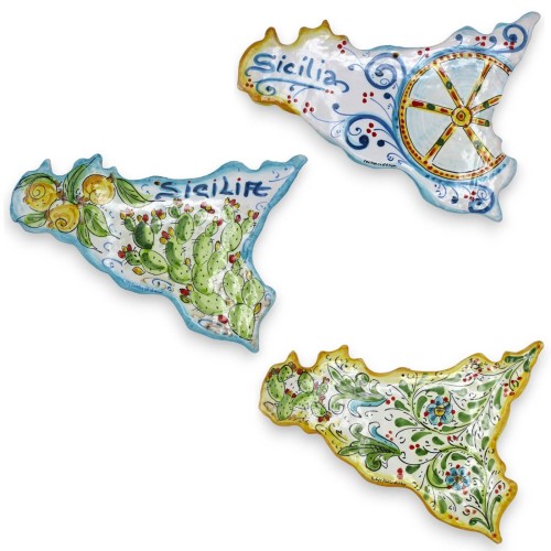Sicília suspensa cerâmica Caltagirone, L 34 x 23 cm aprox. (1 unidade) Modelo liso, decoração e cor aleatórias - 