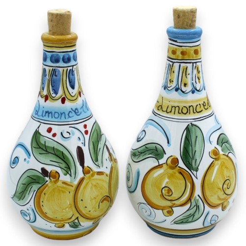 Butelka Limoncello z ceramiki Caltagirone, z dwiema opcjami modelu (1 szt.) z dekoracją i losowym kolorem -  2
