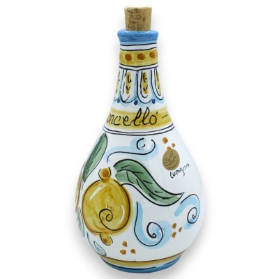 Butelka Limoncello z ceramiki Caltagirone, z dwiema opcjami modelu (1 szt.) z dekoracją i losowym kolorem - 