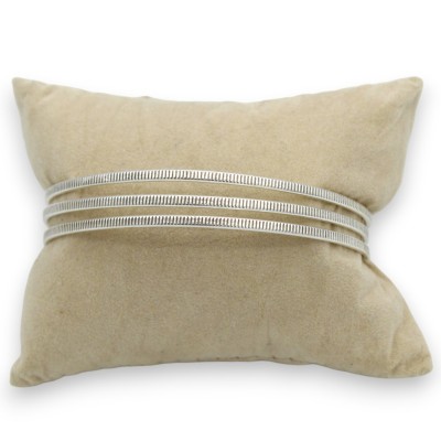 Handcrafted Rigid and Adjustable 925 Silver Bracelet L approx. 17 cm. Triple band model - 