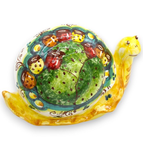 Caracol gigante de cerâmica Caltagirone, h 13 x 20 cm aprox. Decoração de pera espinhosa -  2