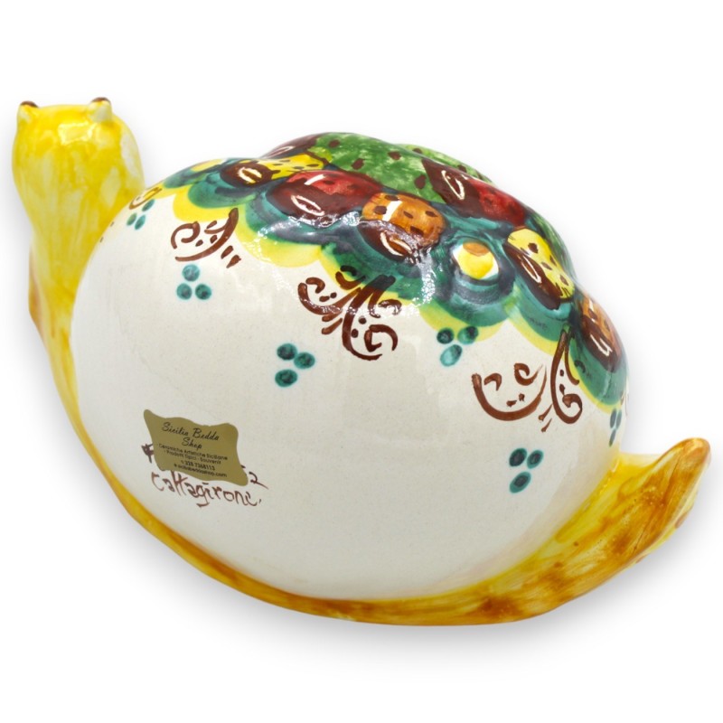 Caltagirone Keramisk Jätte Lyckoberlocksnigel, h 13 x 20 cm ca. Prickly pear dekoration - 