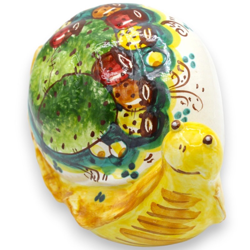 Caltagirone keramische reuzengeluksslak, ca. h 13 x 20 cm. Cactusvijgdecoratie - 