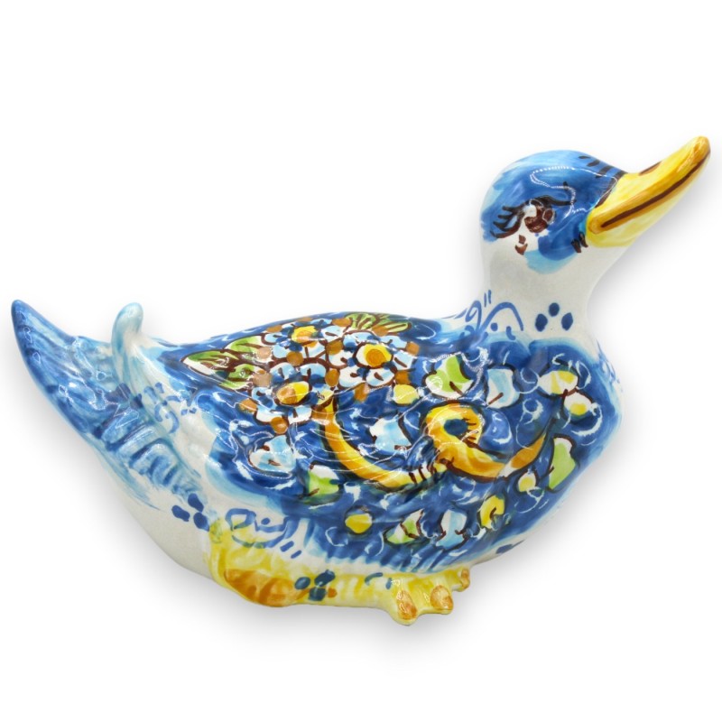 Freistehende Enten aus Caltagirone-Keramik, H ca. 13 x 20 cm. (1 Stück) verschiedene Dekorationen - 