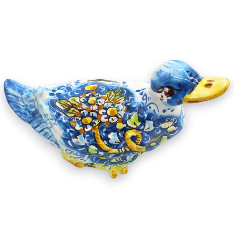 Freistehende Enten aus Caltagirone-Keramik, H ca. 13 x 20 cm. (1 Stück) verschiedene Dekorationen - 