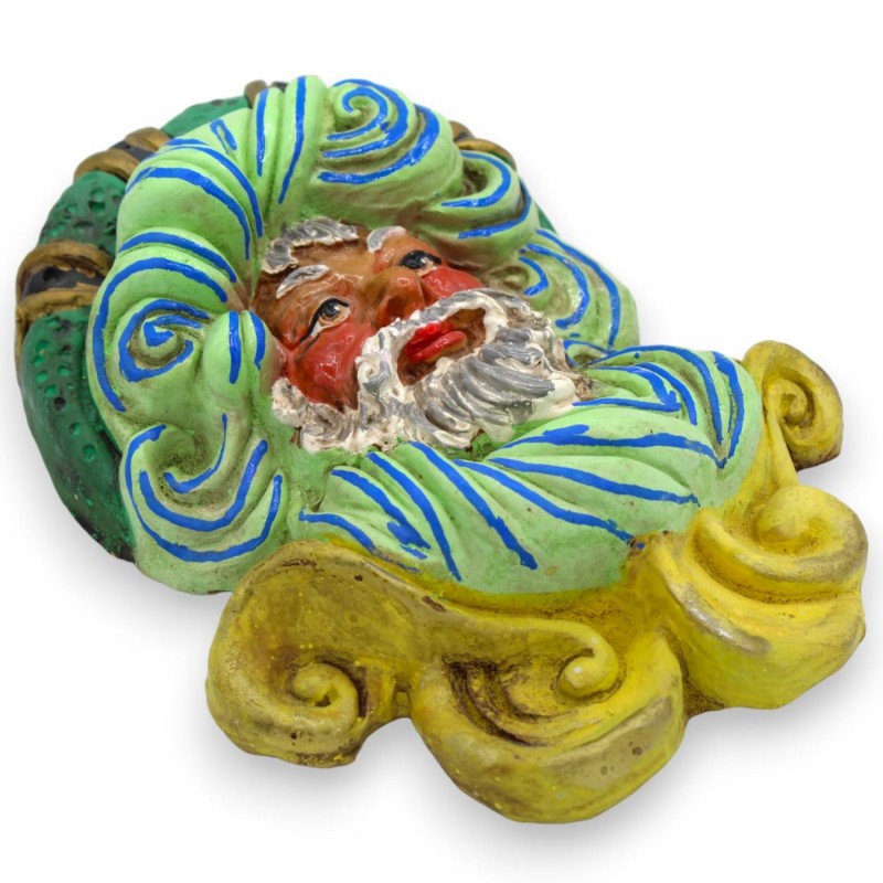 Volto di Saraceno da Appendere, in ceramica Siciliana, h 20 x 15 cm ca. - 