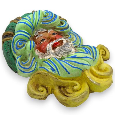 Volto di Saraceno da Appendere, in ceramica Siciliana, h 20 x 15 cm ca. - 